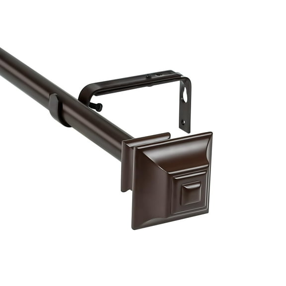 Urbanest 1-inch Diameter Pila Adjustable Single Curtain Rod, 84-inch to 120-inch, Bronze