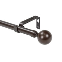 Urbanest 1-inch Diameter Steel Ball Adjustable Single Curtain Rod, 84-inch to 120-inch, Bronze