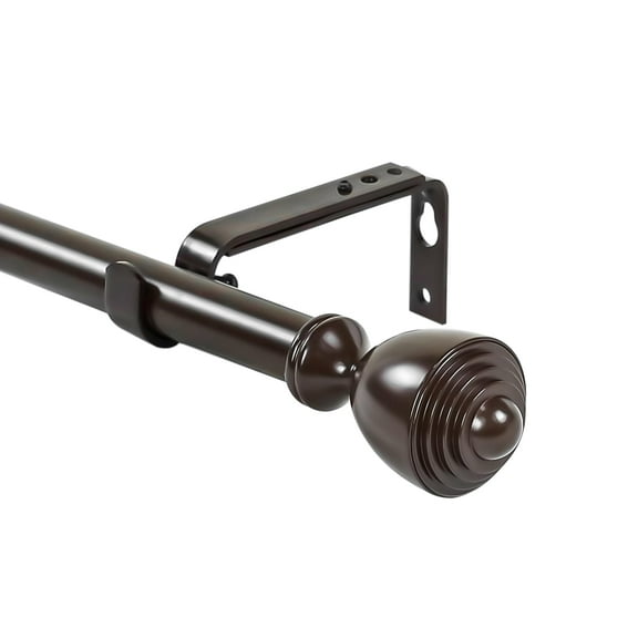 Urbanest 1-inch Diameter Urn Adjustable Single Curtain Rod, 84-inch to 120-inch, Bronze