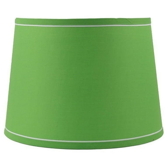 Urbanest 12" French Drum With White Trim Lampshade, Bright Green