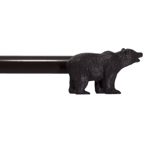 Urbanest Farmhouse Bear 3/4" Adjustable Curtain Rod – Heavy-Duty Telescoping Drapery Rod with Decorative Bear Finials – Extendable Window Rod for Curtains & Drapes, 48"–84″, Oil-rubbed Bronze (ORB)