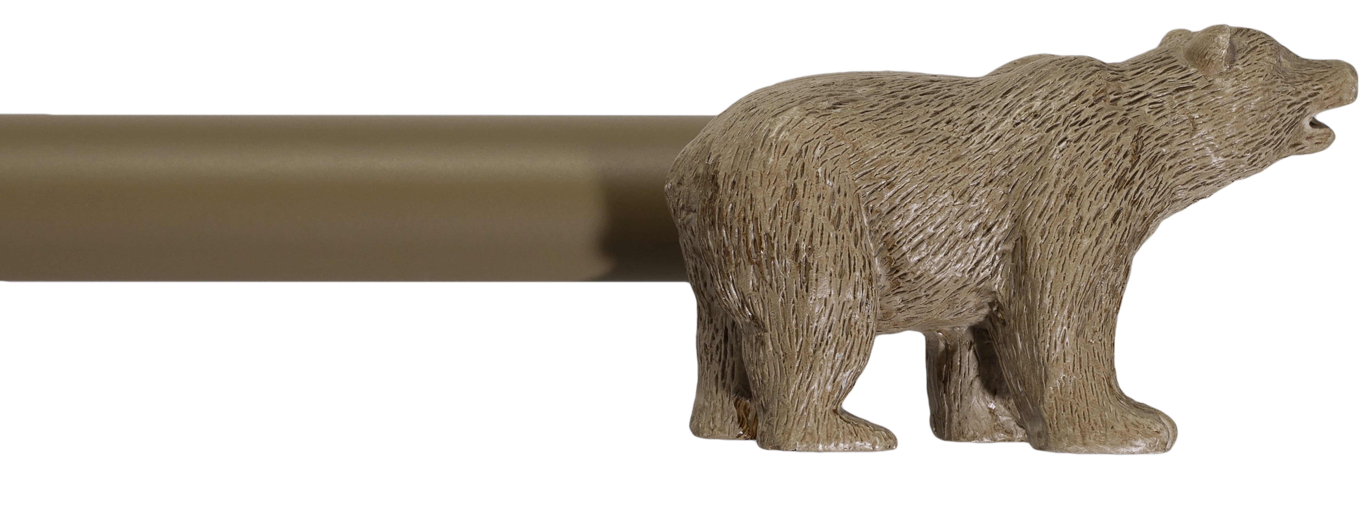 Urbanest Farmhouse Bear 3/4" Adjustable Curtain Rod – Heavy-Duty Telescoping Drapery Rod with Decorative Bear Finials – Extendable Window Rod for Curtains & Drapes, 28"–48″, Cottage Beige