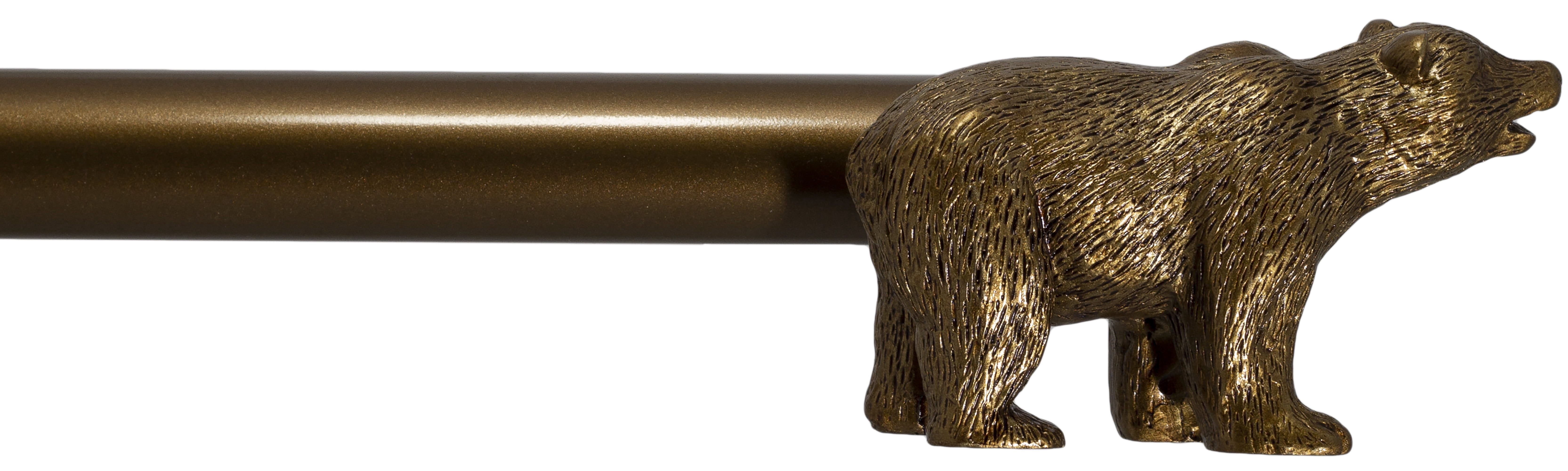 Urbanest Farmhouse Bear 3/4" Adjustable Curtain Rod – Heavy-Duty Telescoping Drapery Rod with Decorative Bear Finials – Extendable Window Rod for Curtains & Drapes, 84"–120″, Renaissance Gold