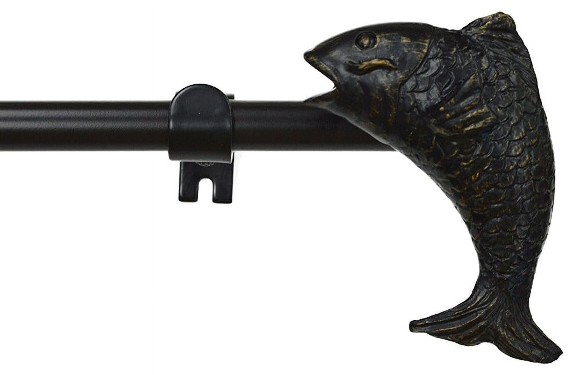 Urbanest 3/4" Adjustable Fish Curtain Rod, Bronze With Gold, 28" to 48"