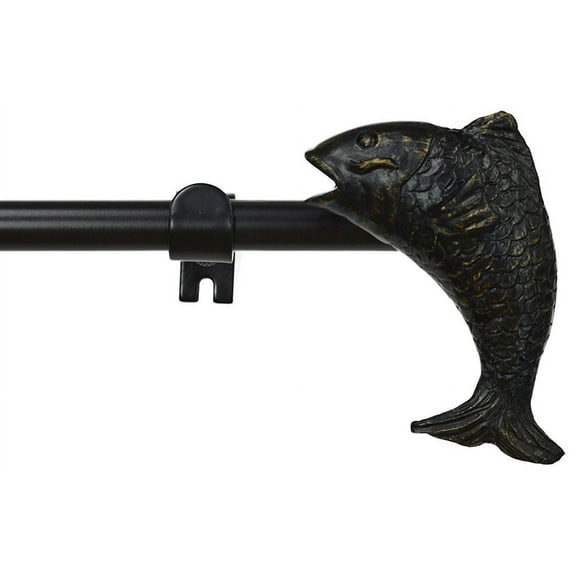 Urbanest 3/4" Adjustable Fish Curtain Rod, Bronze With Gold, 28" to 48"