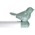 thumbnail image 1 of Urbanest 3/4-inch Cute Bird Designer Decorative Adjustable Window Treatment Curtain Single Rod Set, Heavy Duty, Teal With White Rod, 28" to 48", 1 of 8
