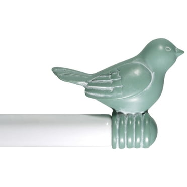 Urbanest 3/4" Bird Adjustable Curtain Rod, 28" to 48", Teal With White Rod