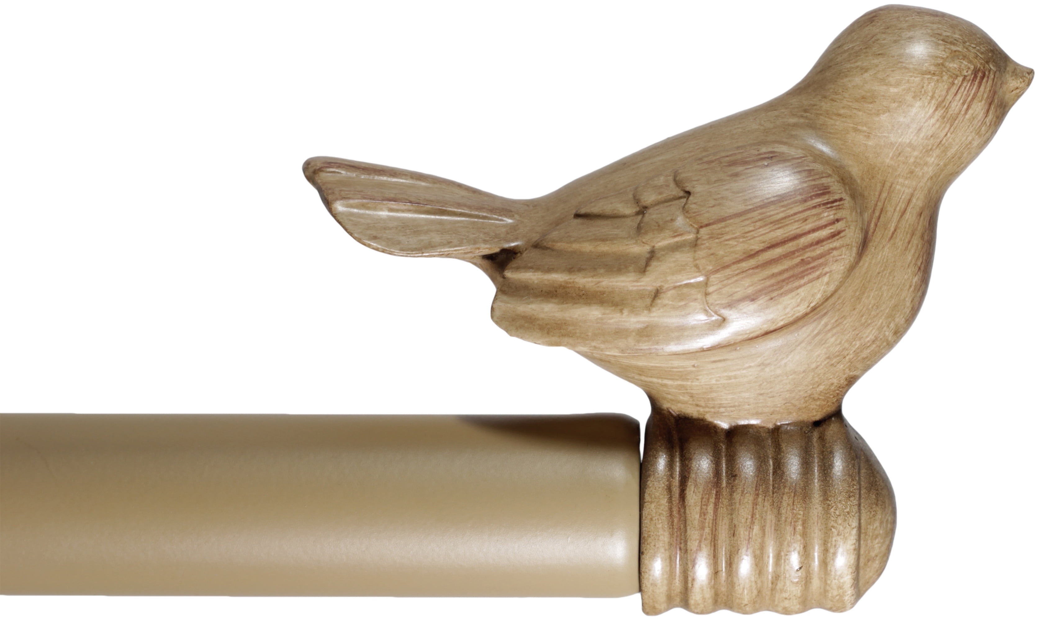 Urbanest 3/4-inch Cute Bird Designer Decorative Adjustable Window Treatment Curtain Single Rod Set, Heavy Duty, Beige Cottage, 28"-48"