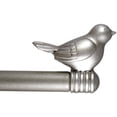 thumbnail image 1 of Urbanest 3/4-inch Cute Bird Designer Decorative Adjustable Window Treatment Curtain Single Rod Set, Heavy Duty, Antique Silver/Pewter, 48"-84", 1 of 8