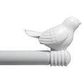 thumbnail image 1 of Urbanest 3/4-inch Cute Bird Designer Decorative Adjustable Window Treatment Curtain Single Rod Set, Heavy Duty, White, 28"-48", 1 of 8