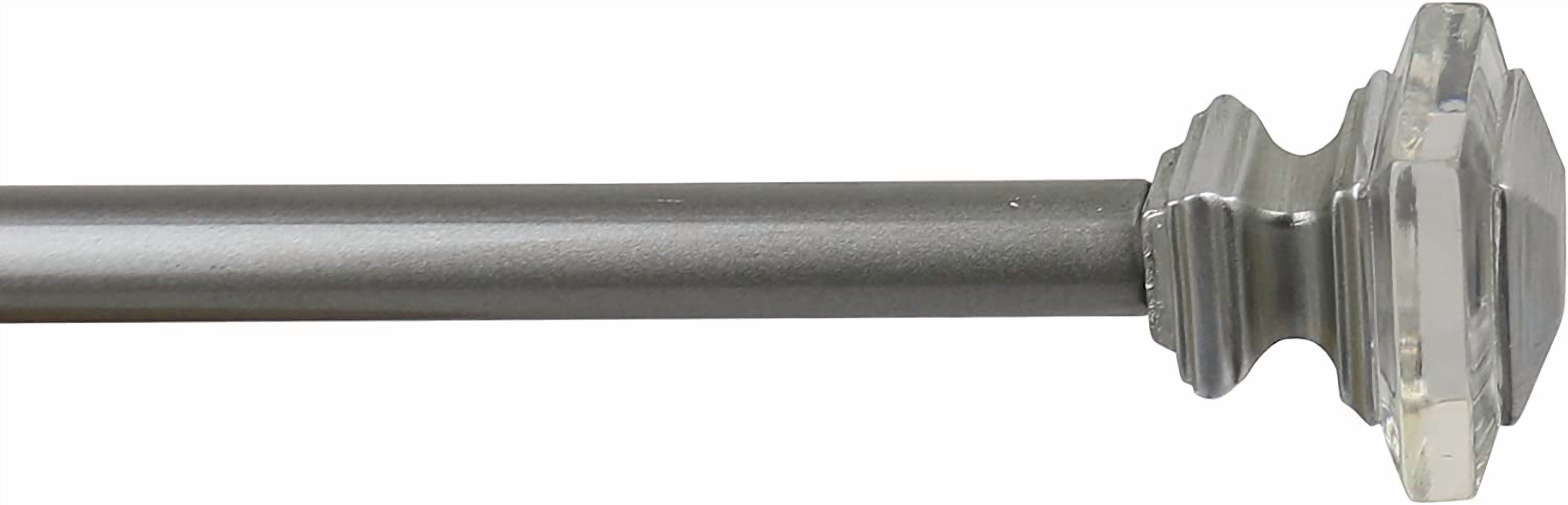 Urbanest Adjustable Single Curtain Rod Set Cassini Finials – 3/4 - Inch Diameter, With Pewter Rod, 84–120 Inches