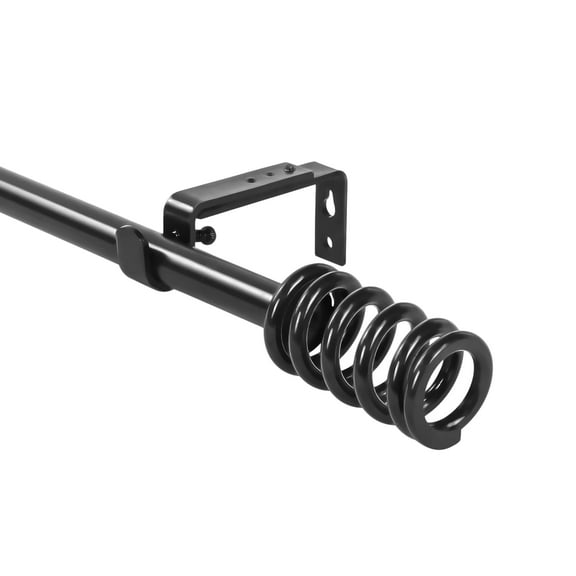 Urbanest 3/4" Diameter Coil Drapery Rod, 48" to 84", Black