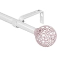 thumbnail image 1 of Urbanest Adjustable Single Curtain Rod Set Pink Planet Ball Finials – 3/4-Inch Diameter, With Glossy White Rod, 48–84 Inches, 1 of 6