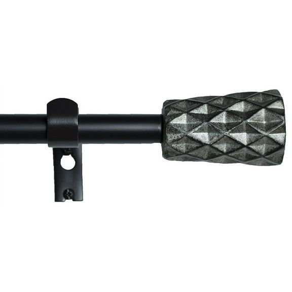 Urbanest 3/4" Diameter Truss Drapery Rod, 84" to 120", Black With Silver