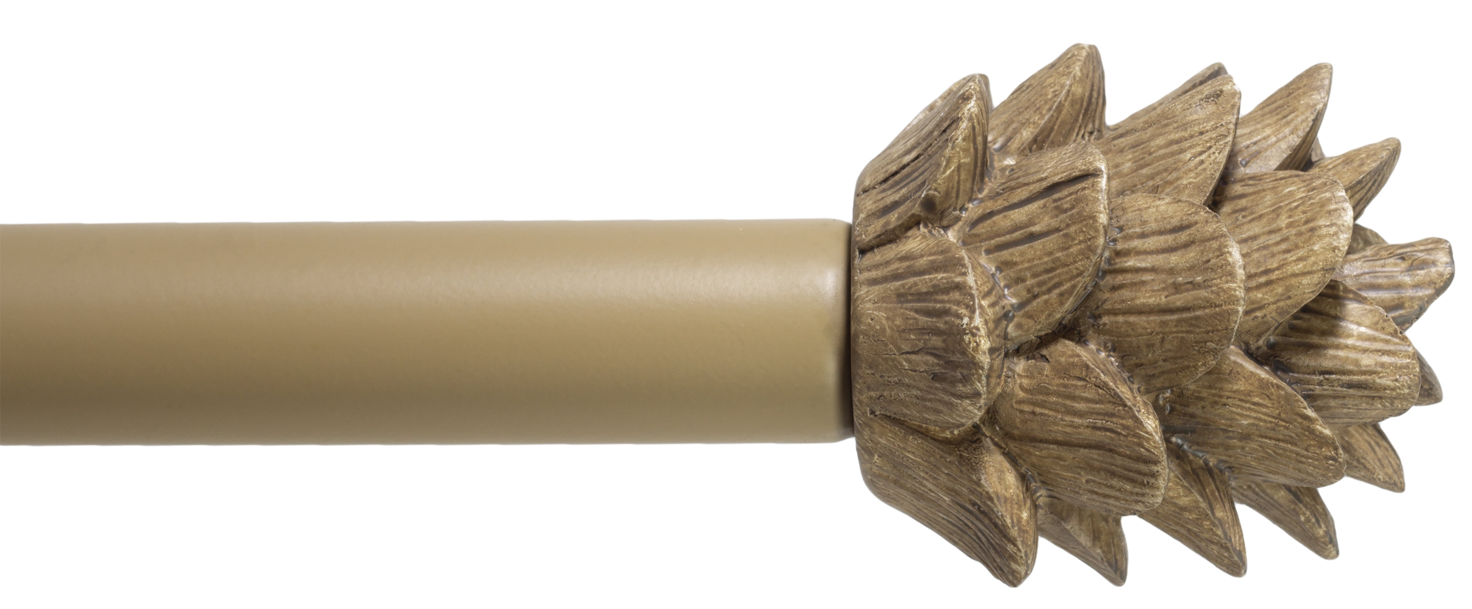 Urbanest Pinecone 3/4" Farmhouse Telescoping Curtain Rod – Adjustable Metal Window Curtain Rod with Decorative Finials, Heavy-Duty & Extendable Drapery Rod, 84"-120", Cottage Beige