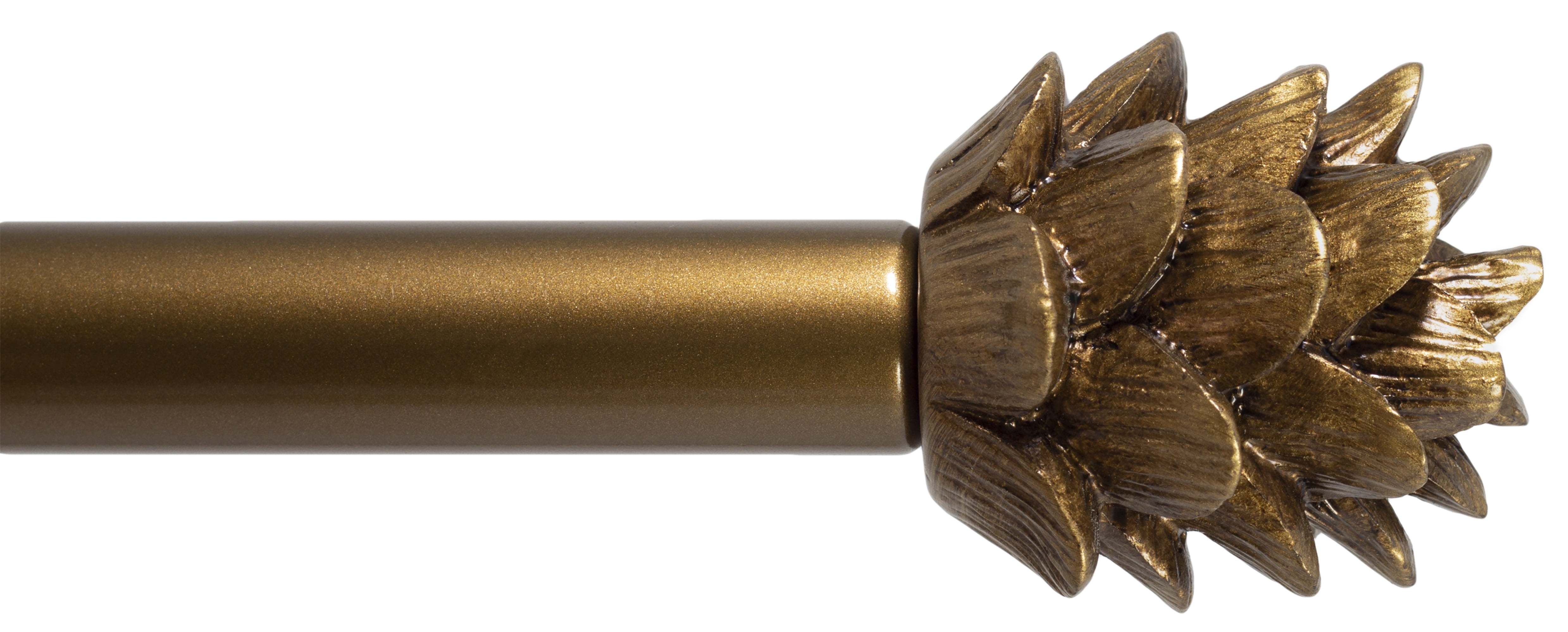 Urbanest Pinecone 3/4" Farmhouse Telescoping Curtain Rod – Adjustable Metal Window Curtain Rod with Decorative Finials, Heavy-Duty & Extendable Drapery Rod, 84"-120", Renaissance Gold