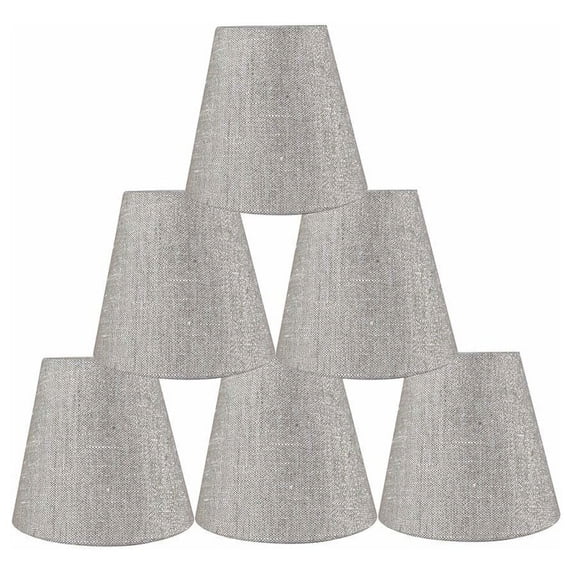 Urbanest Chandelier Clip-on Shade, 3″ Top × 5″ Bottom × 4.5″ Slant Height – Replacement Lamp Shades for Chandelier, Pendant Light, Wall Sconce & Small Table Lamp, 6-Piece, Metallic Taupe