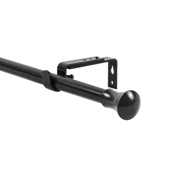 Urbanest 5/8" Adjustable Buckingham Drapery Rod, 28"-48", Black