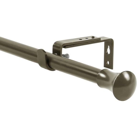 Urbanest Adjustable Single Curtain Rod Set Buckingham Finials – 5/8-Inch Diameter, With Antique Gold Rod, 84–120 Inches