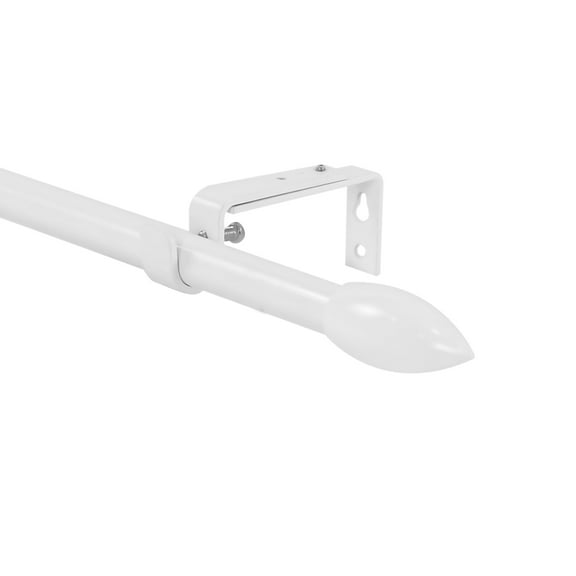 Urbanest 5/8" Adjustable Bullet Drapery Rod, 48"-84", Glossy White