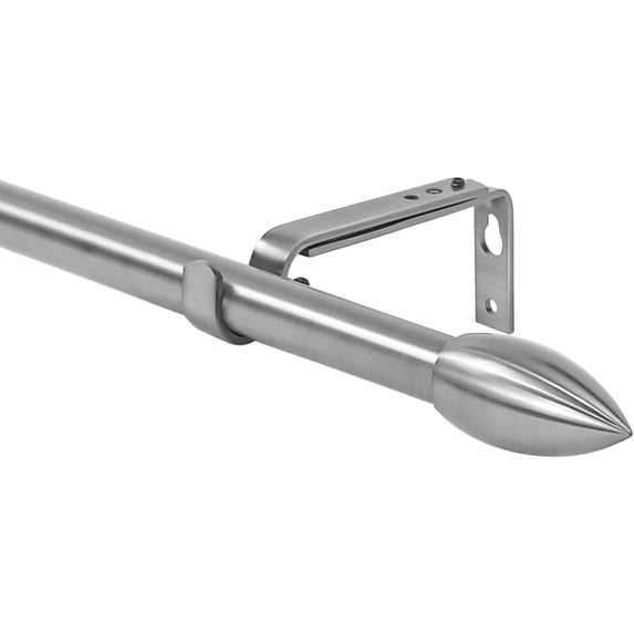 Urbanest Adjustable Single Curtain Rod Set Bullet Finials – 5/8-Inch Diameter, With Brushed Steel Rod, 84–120 Inches