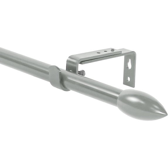 Urbanest Adjustable Single Curtain Rod Set Bullet Finials – 5/8-Inch Diameter, With Pewter Rod, 84–120 Inches