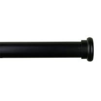 Urbanest 5/8" Button Adjustable Curtain Rod, 28"-48", Black