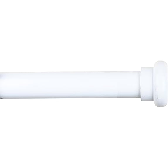 Urbanest Adjustable Single Curtain Rod Set Button Finials – 5/8 - Inch Diameter, With Glossy White Rod, 84–120 Inches