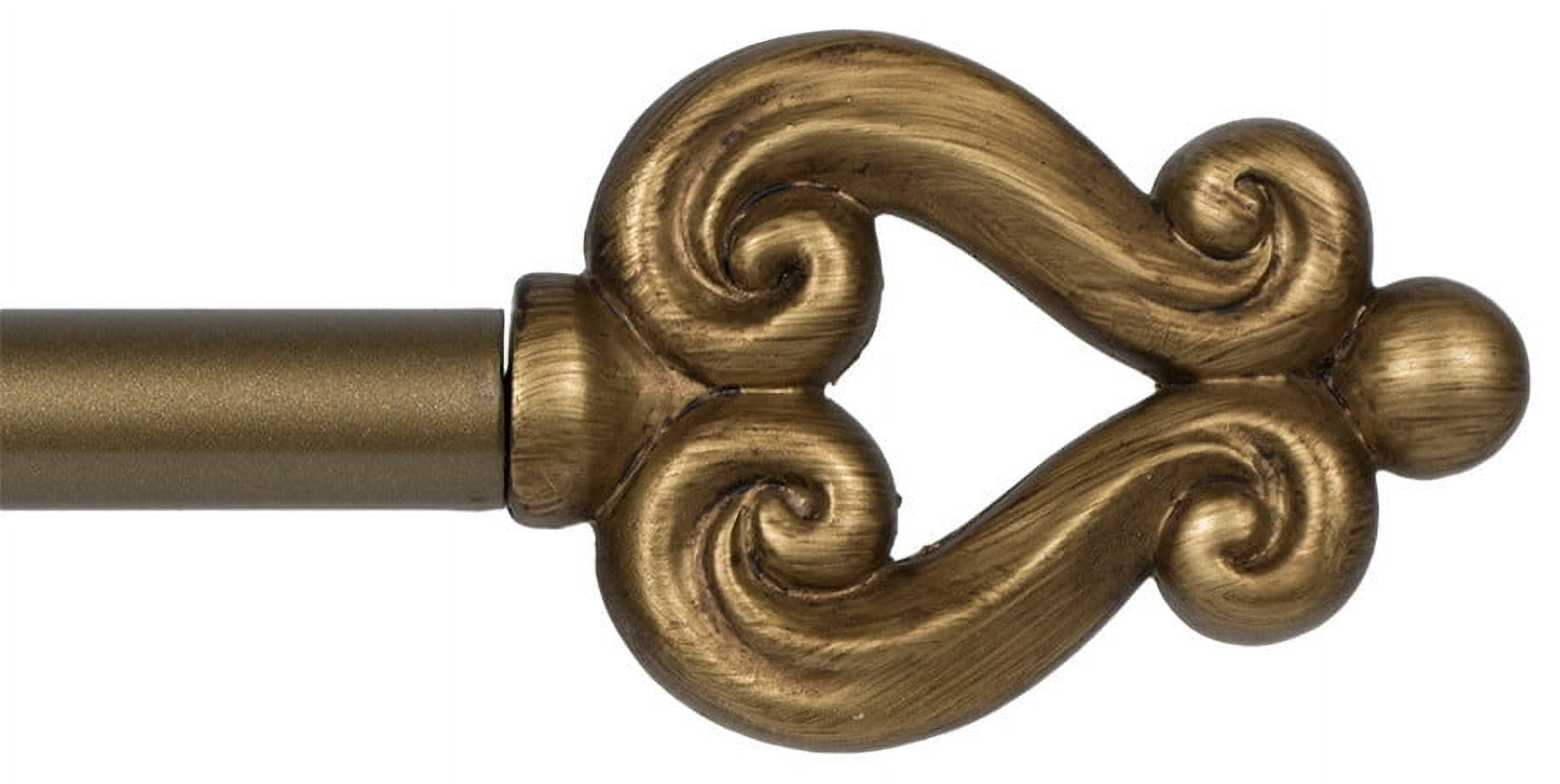 Urbanest 5/8" Diameter Harp Adjustable Single Curtain Rod, Antique Gold, 28"-48"
