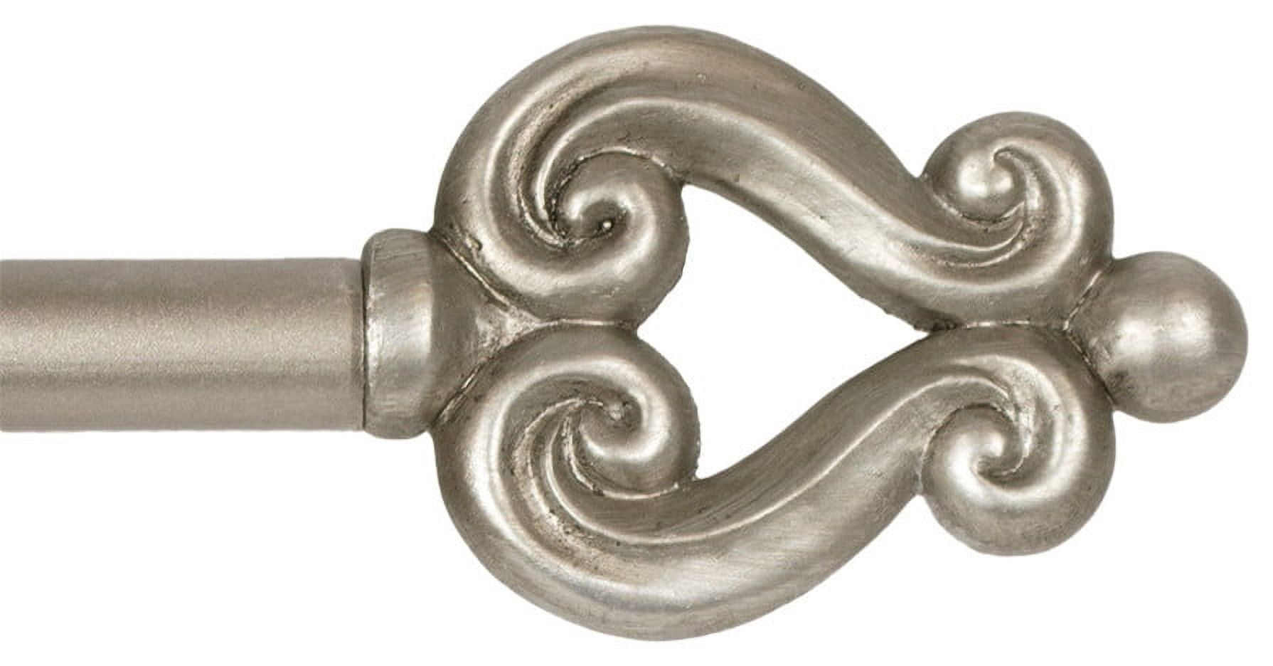 Urbanest 5/8" Diameter Harp Adjustable Single Curtain Rod, Pewter, 28"-48"