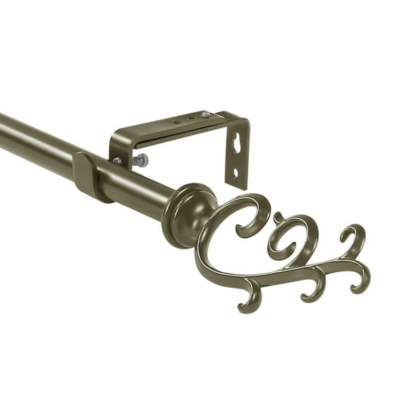 Urbanest 5/8" Diameter Julietta Curtain Rod, Antique Gold, 84"-120"