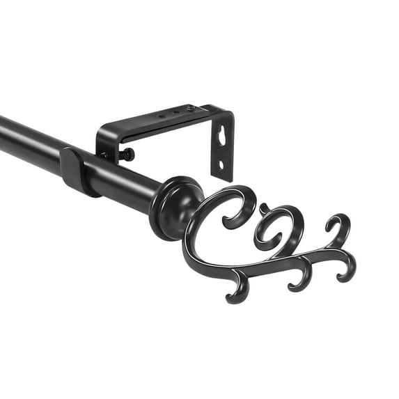 Urbanest 5/8" Diameter Julietta Curtain Rod, Black, 84"-120"