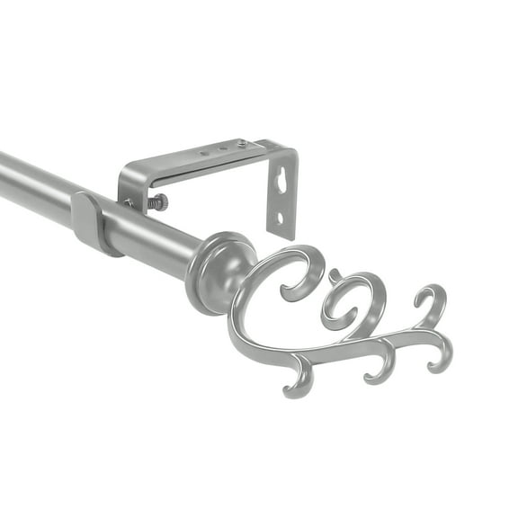 Urbanest 5/8" Diameter Julietta Curtain Rod, Pewter, 28"-48"