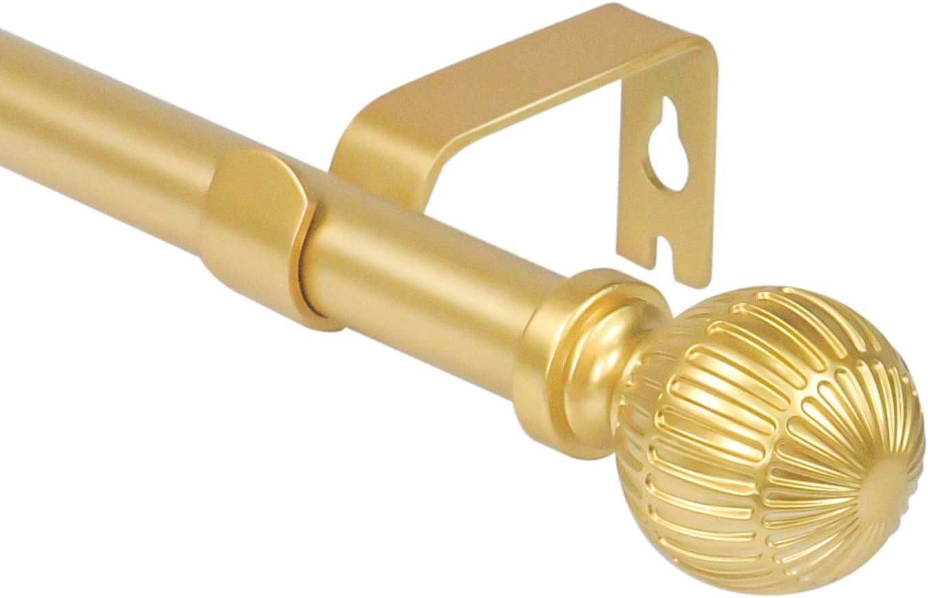 Urbanest Adjustable Volle Single Curtain Rod Set – 5/8 - Inch Diameter, With Gold Rod, 28–84 Inches