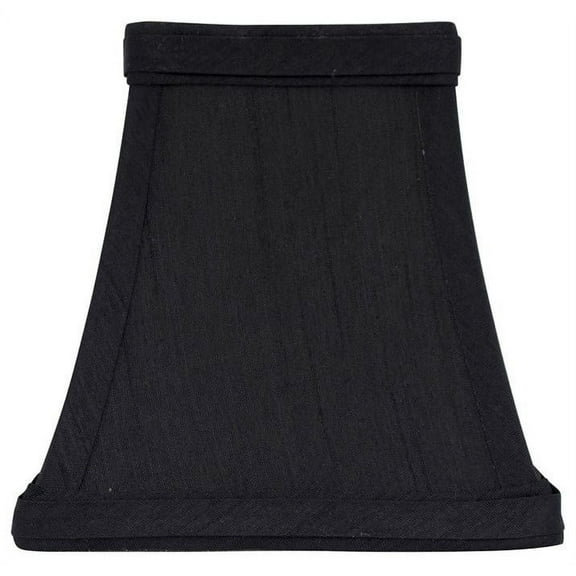 Urbanest 5" Square Faux Silk Bell Chandelier Lamp Shade, Black