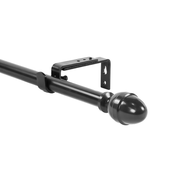 Urbanest Adjustable Acorn Drapery 5/8" Rod, 28"-48", Black