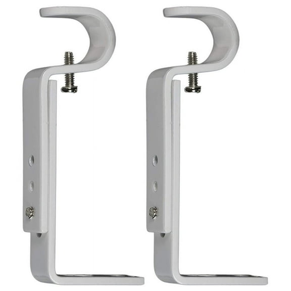 Urbanest Single Curtain Rod Bracket for 1/2" and 5/8" Drapery Rod, Adjustable Wall Mount Curtain Rod Holder, Heavy-Duty Metal Curtain Hardware, 2 Pcs, Glossy White