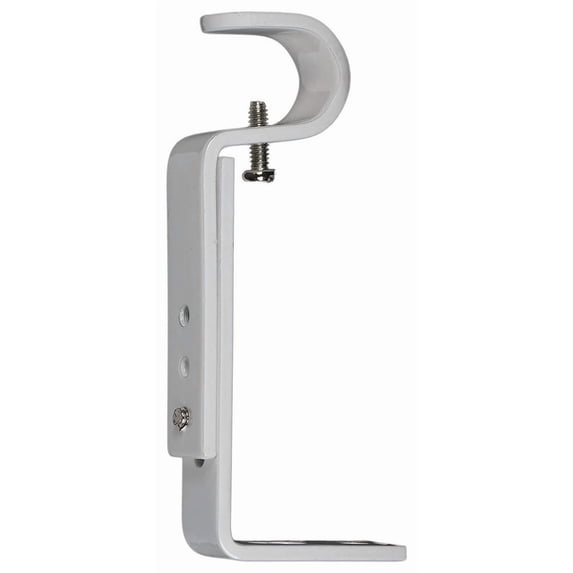 Urbanest Single Curtain Rod Bracket for 1/2" and 5/8" Drapery Rod, Adjustable Wall Mount Curtain Rod Holder, Heavy-Duty Metal Curtain Hardware, 1 Pc, Glossy White