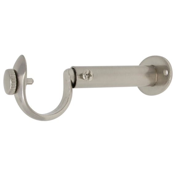 Urbanest Adjustable Curtain Rod Bracket, 1 1/8"-1 1/4", Brushed Steel