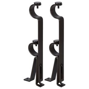 Urbanest Adjustable Double Rod Bracket, Up to 1 1/8", Bronze, Set of 2