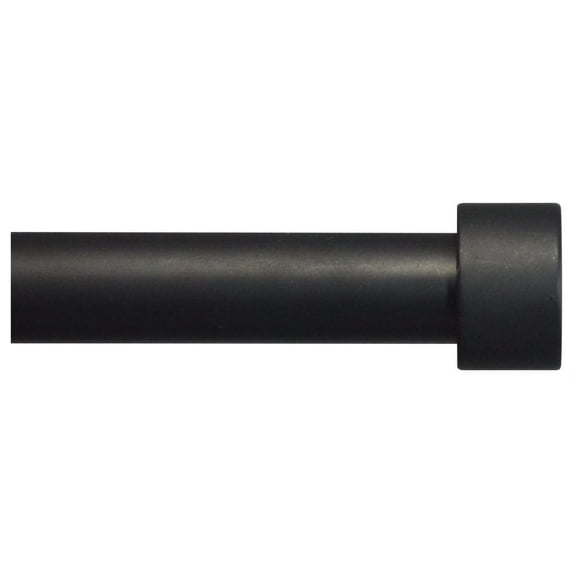 Urbanest Adjustable End Cap Drapery Rod, 5/8", Black, 84"-120"