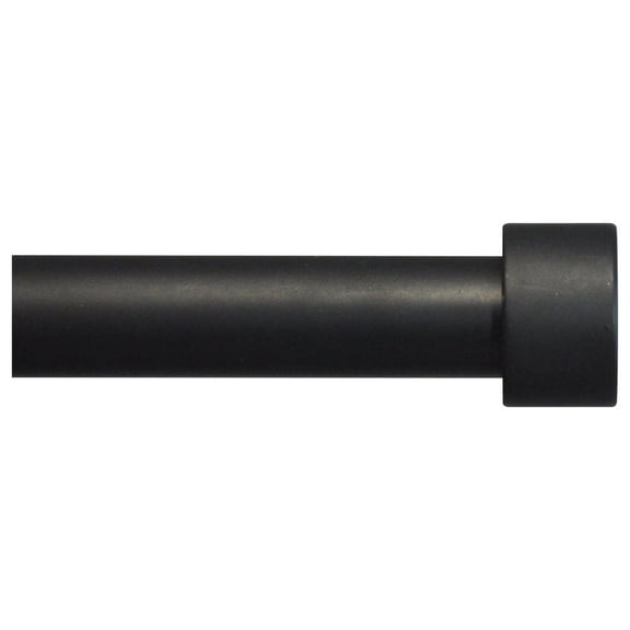 Urbanest Adjustable End Cap Drapery Rod, 5/8", Black, 84"-120"