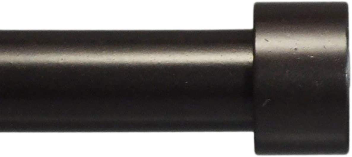 Urbanest Adjustable Single Drapery Curtain Rod – 5/8” Diameter, 84”–120”, Bronze Finish with End Caps – Window Curtain Hardware