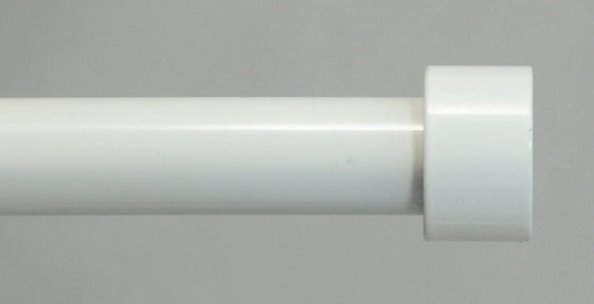 Urbanest Adjustable Single Drapery Curtain Rod – 5/8” Diameter, White Finish with End Caps – Window Curtain Hardware
