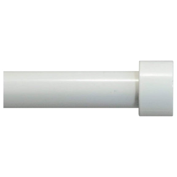 Urbanest Adjustable End Cap Drapery Rod, 5/8", Glossy White, 48"-84"