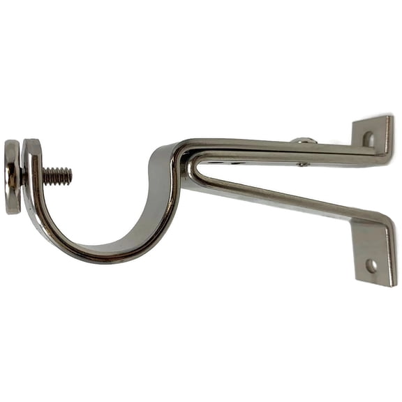 Urbanest Adjustable Rod Bracket, up to 1 1/8" Diameter Rod, Brushed Steel