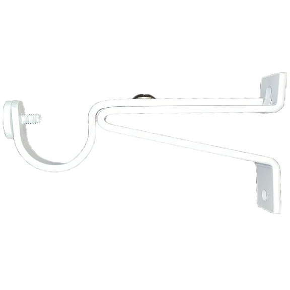 Urbanest Adjustable Rod Bracket, up to 1 1/8" Diameter Rod, Glossy White