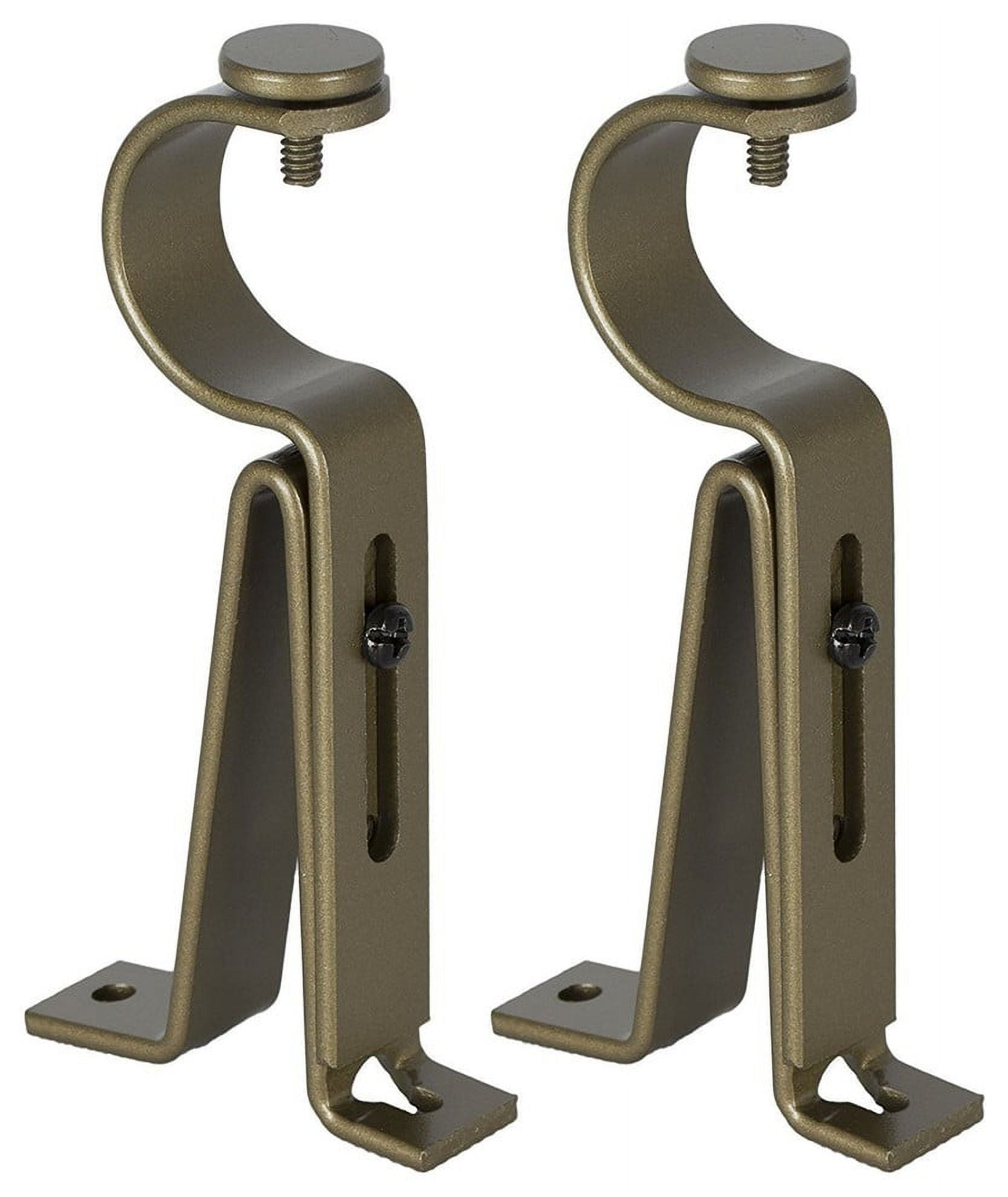 Urbanest Adjustable Rod Bracket, up to 1 1/8" Rod, Antique Gold, Set of