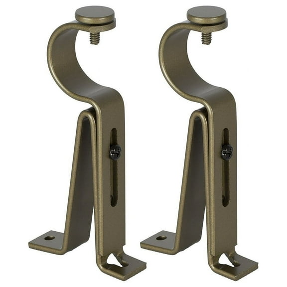 Urbanest Adjustable Rod Bracket, up to 1 1/8" Rod, Antique Gold, Set of 2