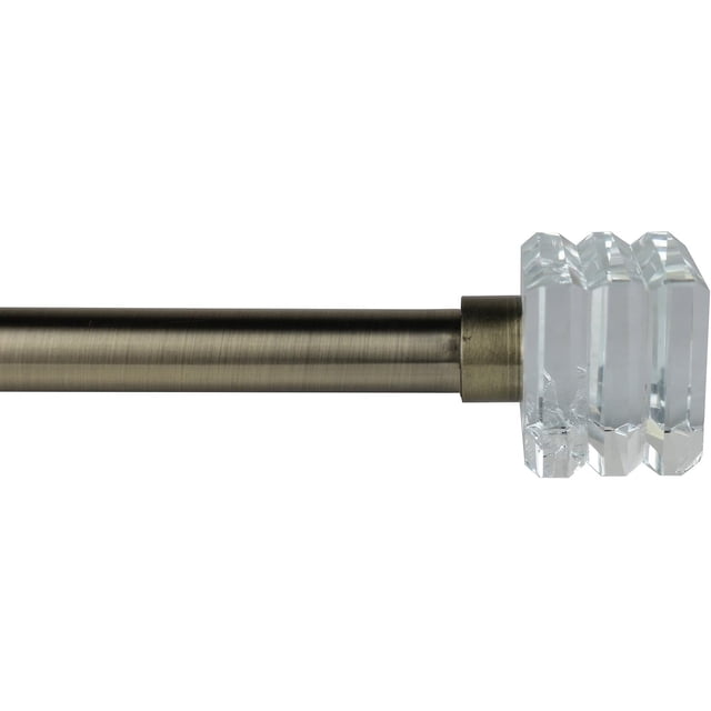 Urbanest Adjustable Single Curtain Rod Set Basilica Crystal Finials – 1 ...